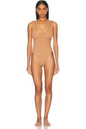 Hunza G Celine One Piece Swimsuit in Tan