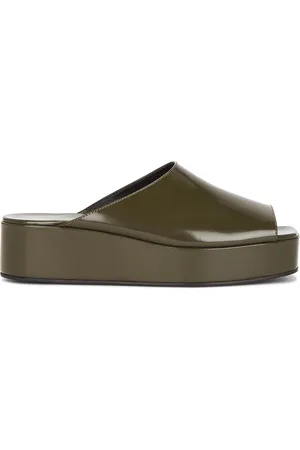 The Row Emi Flatform Sandal in Olive