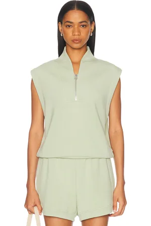 Varley Loretta Half Zip Vest in Sage