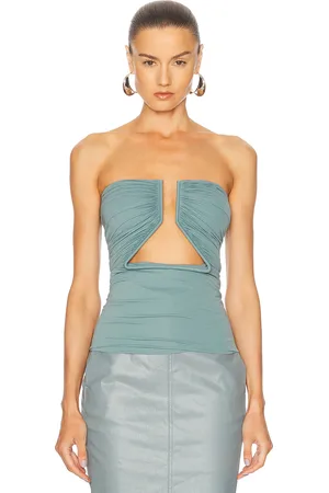Rick Owens Prong Bustier Top in Blue