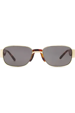 DRIES VAN NOTEN Rectangular Sunglasses in Metallic Gold