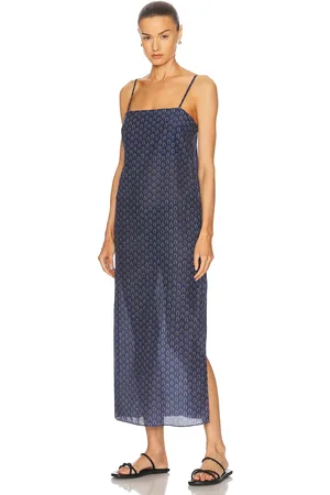MATTEAU Square Shift Midi Dress in Navy