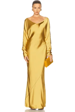 Norma Kamali Dolman Maria Gown in Mustard