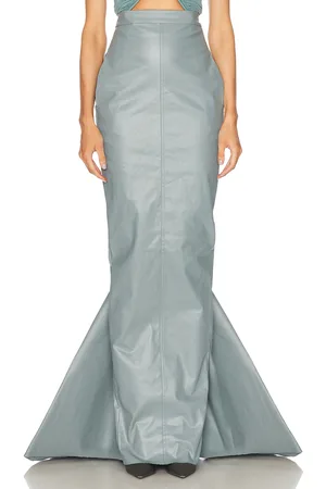Rick Owens Pillar Long Skirt in Blue