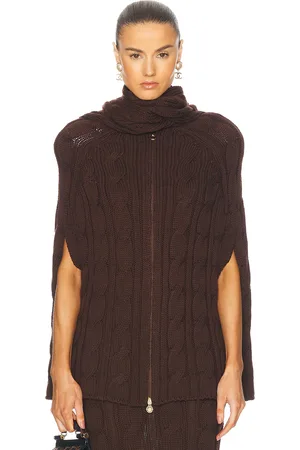 Rowen Rose Knit Cape With Scarf in