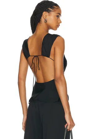 St Agni Pinstripe Silk Top in