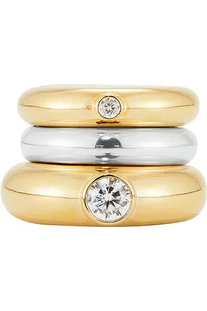 mega Zirconia Stacking Donut Ring in Metallic Gold