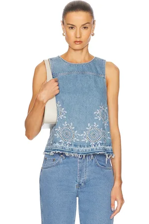 Ganni Denim Top in Blue