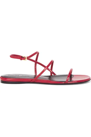 Khaite Loop Flat Sandal in Red