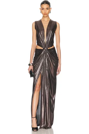 SID NEIGUM Floor Length Knot Dress in Brown