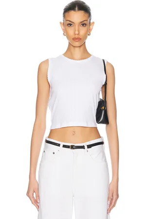 Leset Pointelle Sleeveless Crewneck Top in