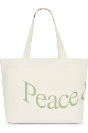 Museum of Peace and Quiet Wordmark Tote Bag in White