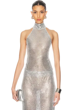 Ilkyaz Ozel Angela Top in Metallic Silver