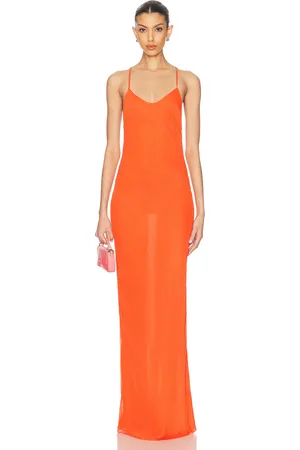 PRISCAVera Low Back Bias Gown in Orange