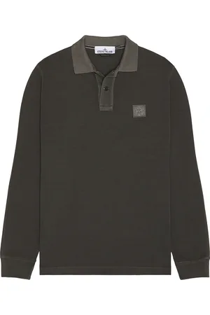 Stone Island Long Sleeve Polo in Grey