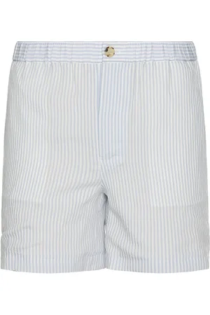 Frame Blue Striped Shorts in Blue