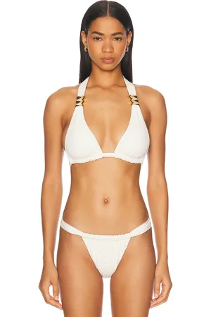 La Porte Celine Hardware Bikini Top in White