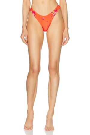 Heavy Manners High Cut Cheeky Bikini Bottom in Coral