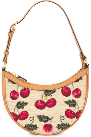 VALENTINO GARAVANI V Logo Signature Mini Hobo Bag in Tan