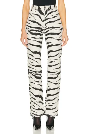 Alaïa Straight Pants in Black,White