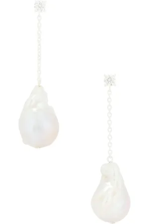 COMPLETEDWORKS Baroque Pearl & Cz Earrings in Ivory