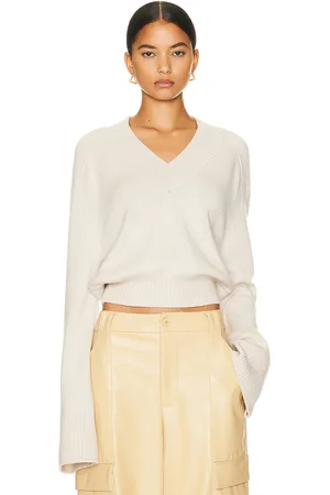 Helsa Talena V Neck Sweater in Neutral