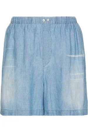 Acne Studios Ruxer Chambray Shorts in Baby Blue