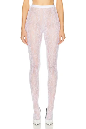WARDROBE.NYC Lace Tights in White