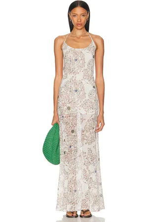 SIEDRES Nensi Dress in White,Green