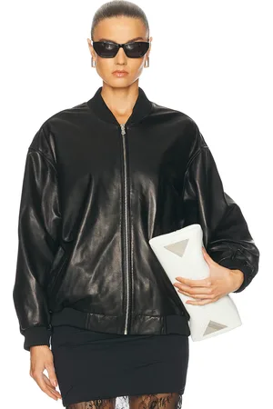 Nour Hammour Marly Leather Bomber Jacket in