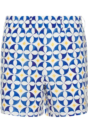Malbon Golf Riviera Scooter Short in White,Blue