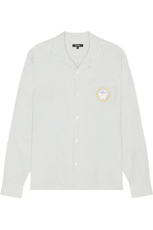 Malbon Golf Saint-Tropez Seersucker Long Sleeve Shirt in