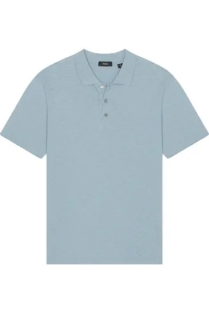 THEORY Bron Short Sleeve Polo in Baby Blue