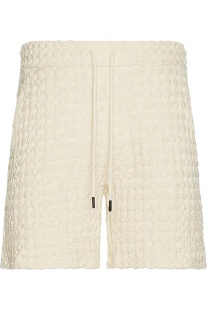 Oas Ecru Porto Waffle Shorts in White
