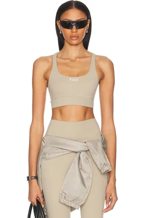 Sporty & Rich Runner Active Sports Bra in Taupe