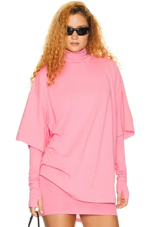 Helsa Jersey Oversized Tee in Pink