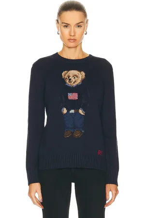 Ralph Lauren Bear Long Sleeve Pullover Sweater in Navy