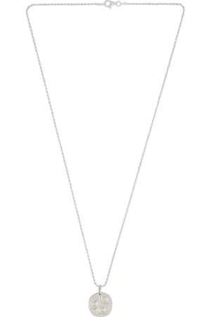 Bleue Burnham Oval Chloroplast Pendant Impression in Metallic Silver
