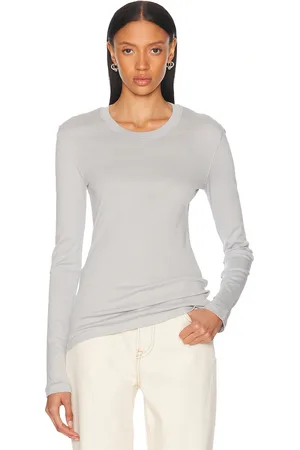 LEMAIRE Ribbed Long Sleeve Top in Grey
