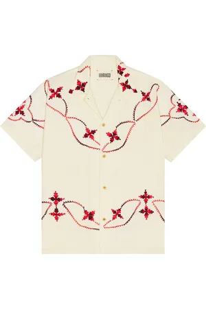 HARAGO Dainty Embroidered Shirt in White