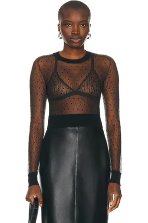 Alaïa Sheer Jumper Sweater in Black