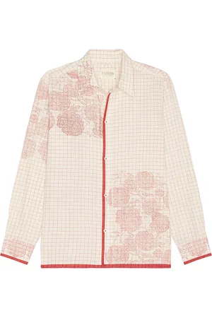 HARAGO Printed Rose Shirt in White