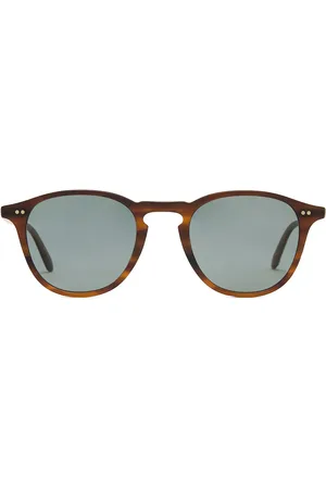 GARRETT LEIGHT Hampton Sun in Matte Saddle Tortoise & Semi-Flat Bluesmoke in Brown