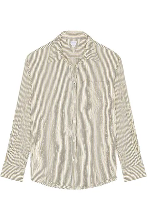 Bottega Veneta Crushed Tech Cotton Poplin Shirt in Beige