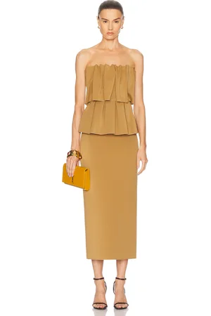 Dagmar Sculpted Maxi Dress in Mustard