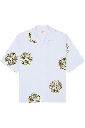 Kenzo X Verdy Collection Hawaiian Short Sleeve Shirt in Blue
