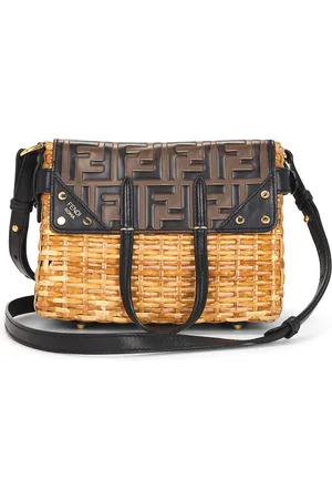 Fendi Wicker FF Mini Flip Shoulder Bag in