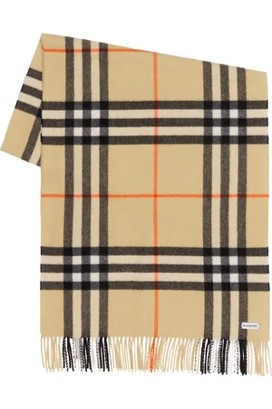 Burberry Giant Check Cashmere Scarf in Brown