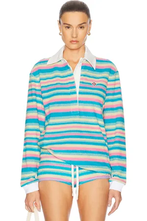 Casablanca Towel Polo Top in Teal