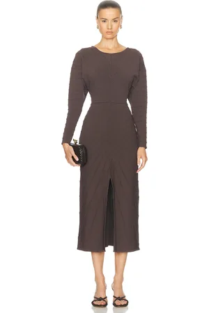 AJE Modernist Cocoon Knit Dress in Brown